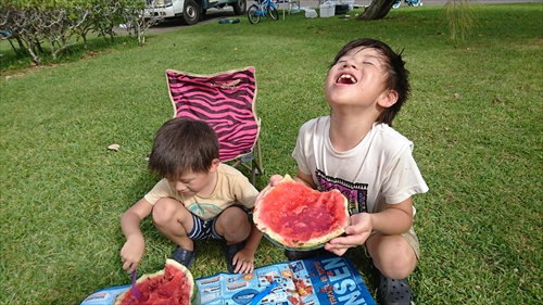 16日・デイキャンプでスイカ割！
